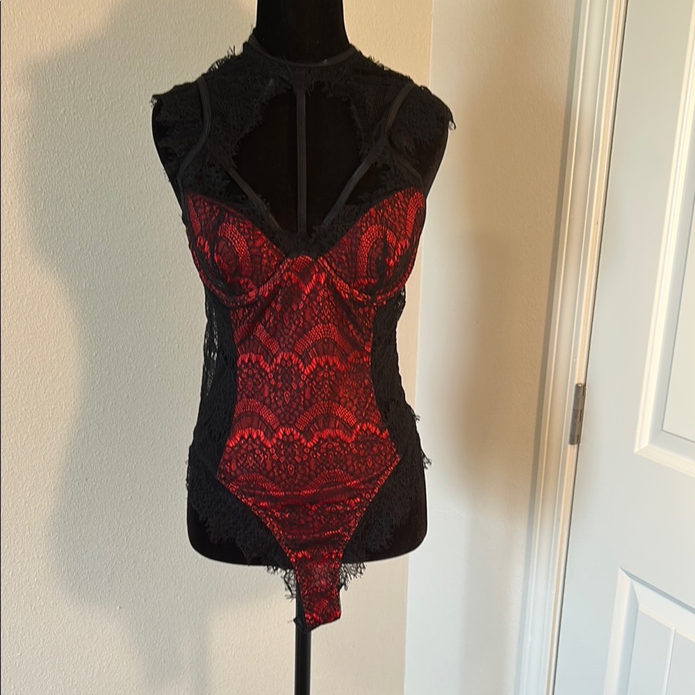 Dreamgirl Red and Black Bodysuit
